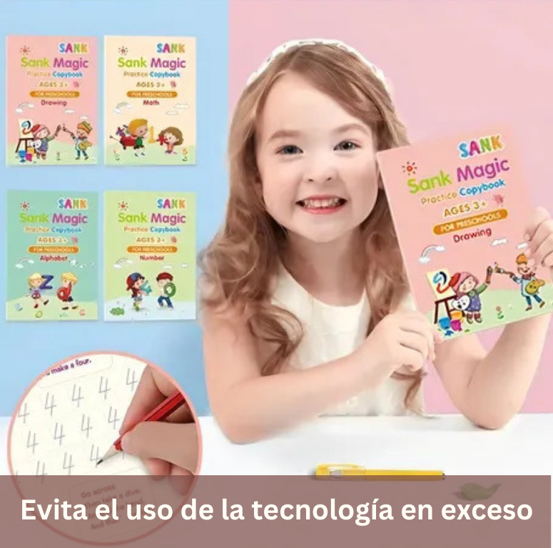 Set de 4 Cuadernos Mágicos de Caligrafia, Montessori, en inglés y reutilizables.